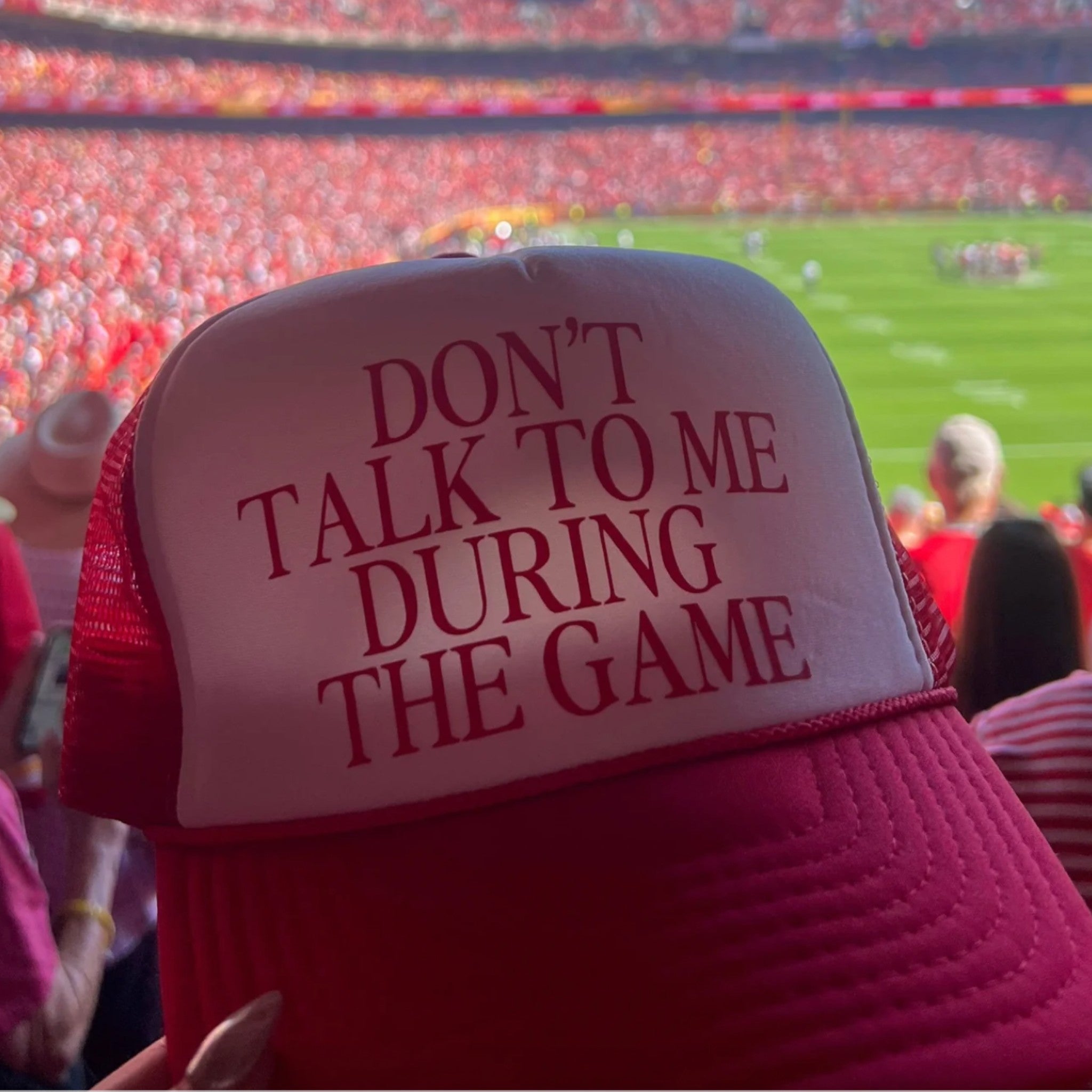 Rowdy Goods - Don't Talk To Me During The Game Trucker Hat - Red / White