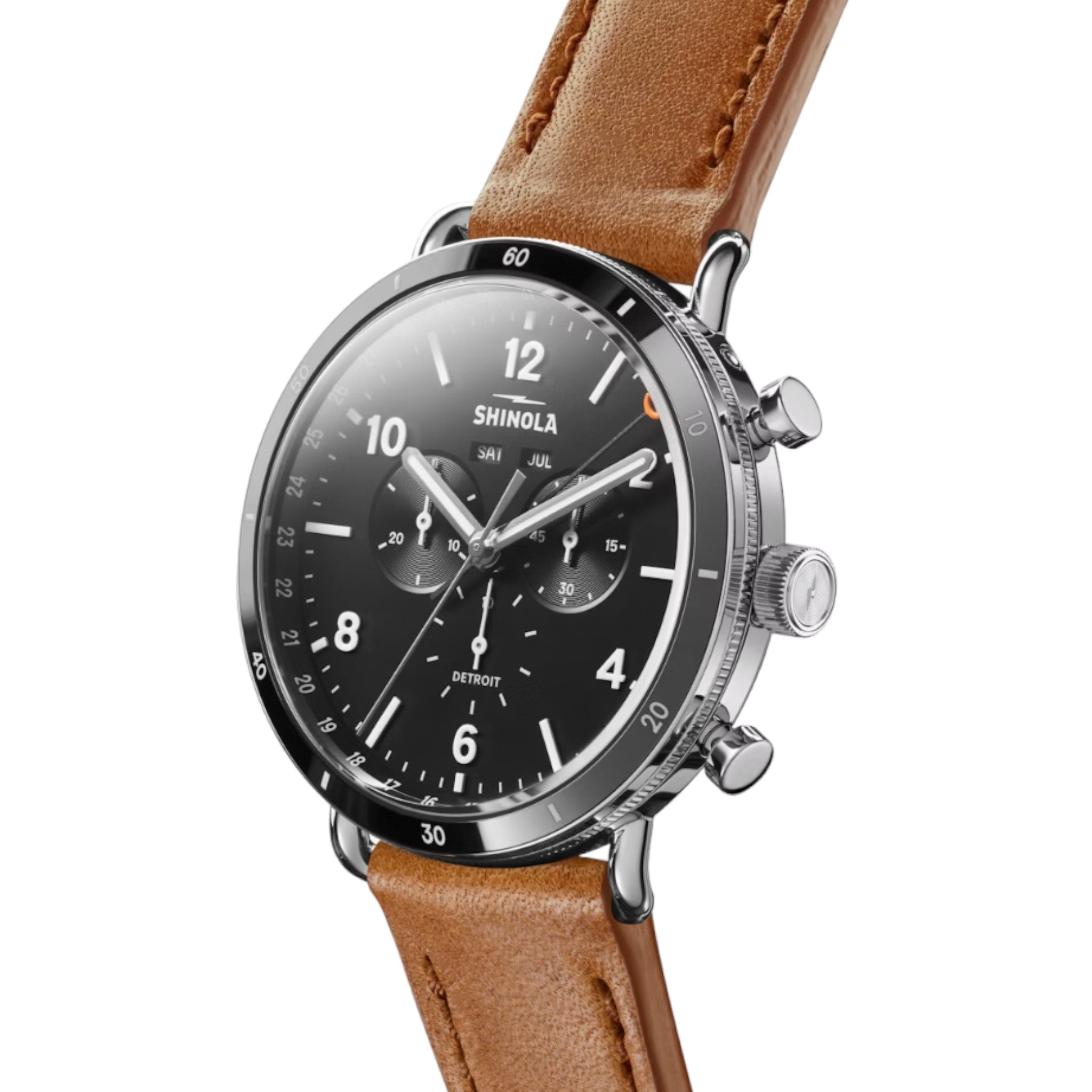 Shinola - Canfield Sport 45mm Watch - Bourbon Leather Strap
