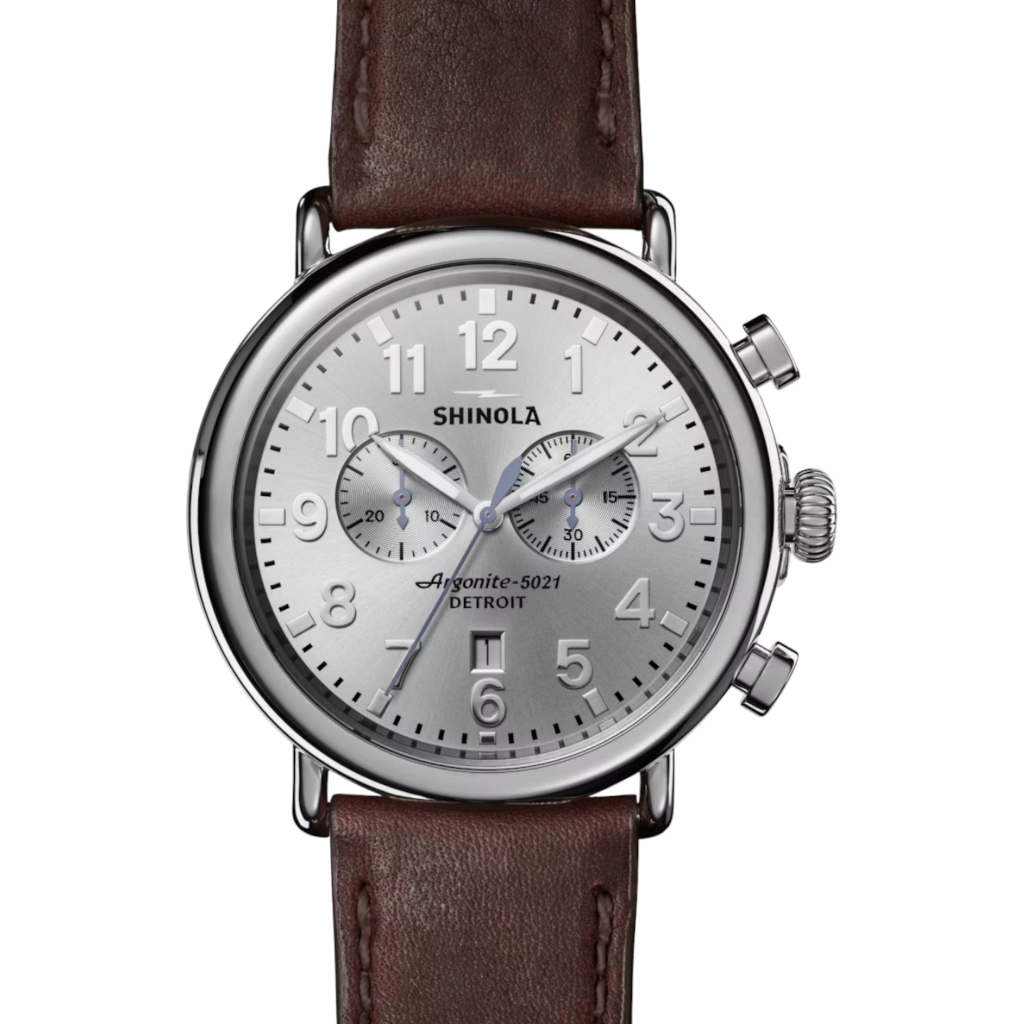 Shinola - Runwell Chrono 47mm Watch - Silver Dial