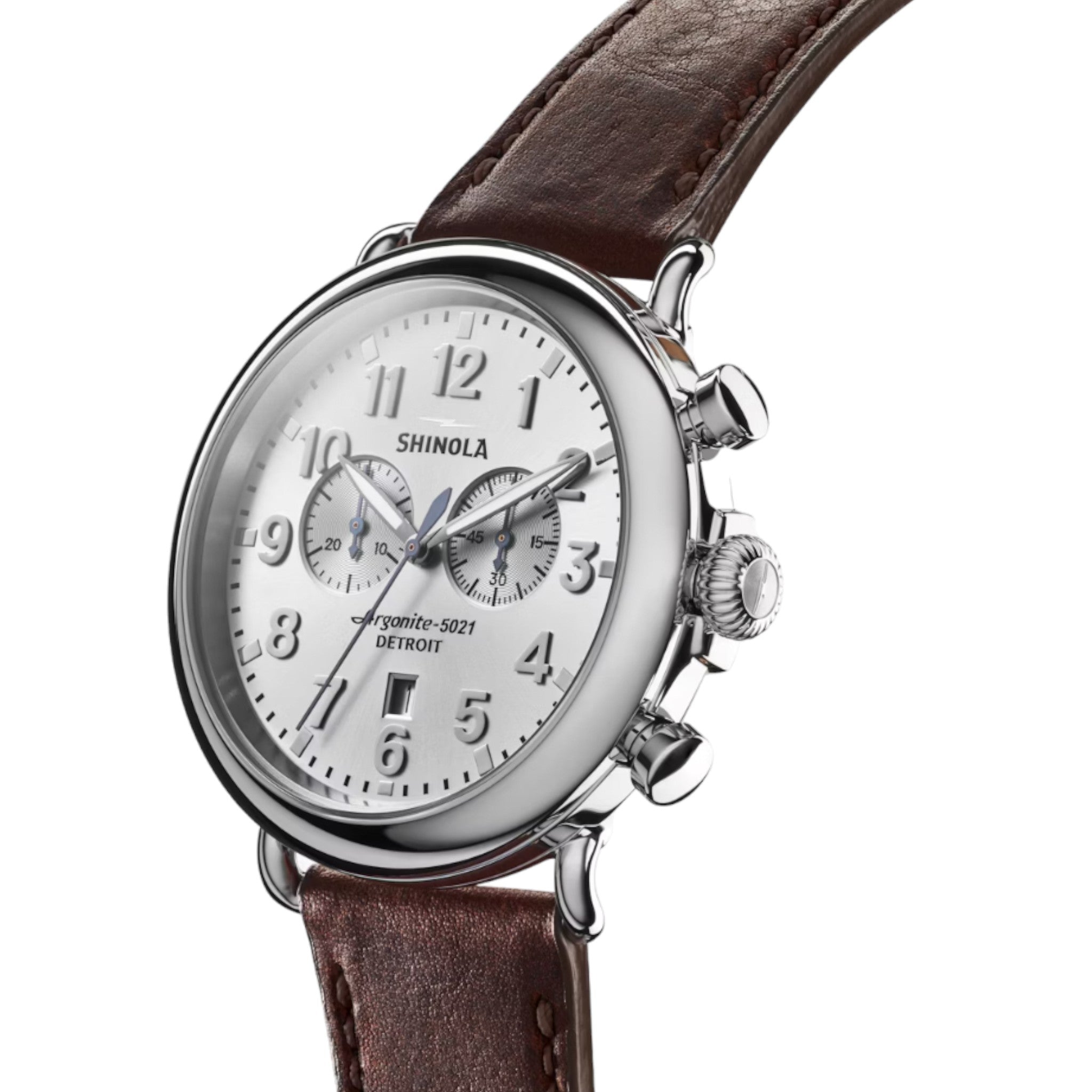 Shinola - Runwell Chrono 47mm Watch - Silver Dial