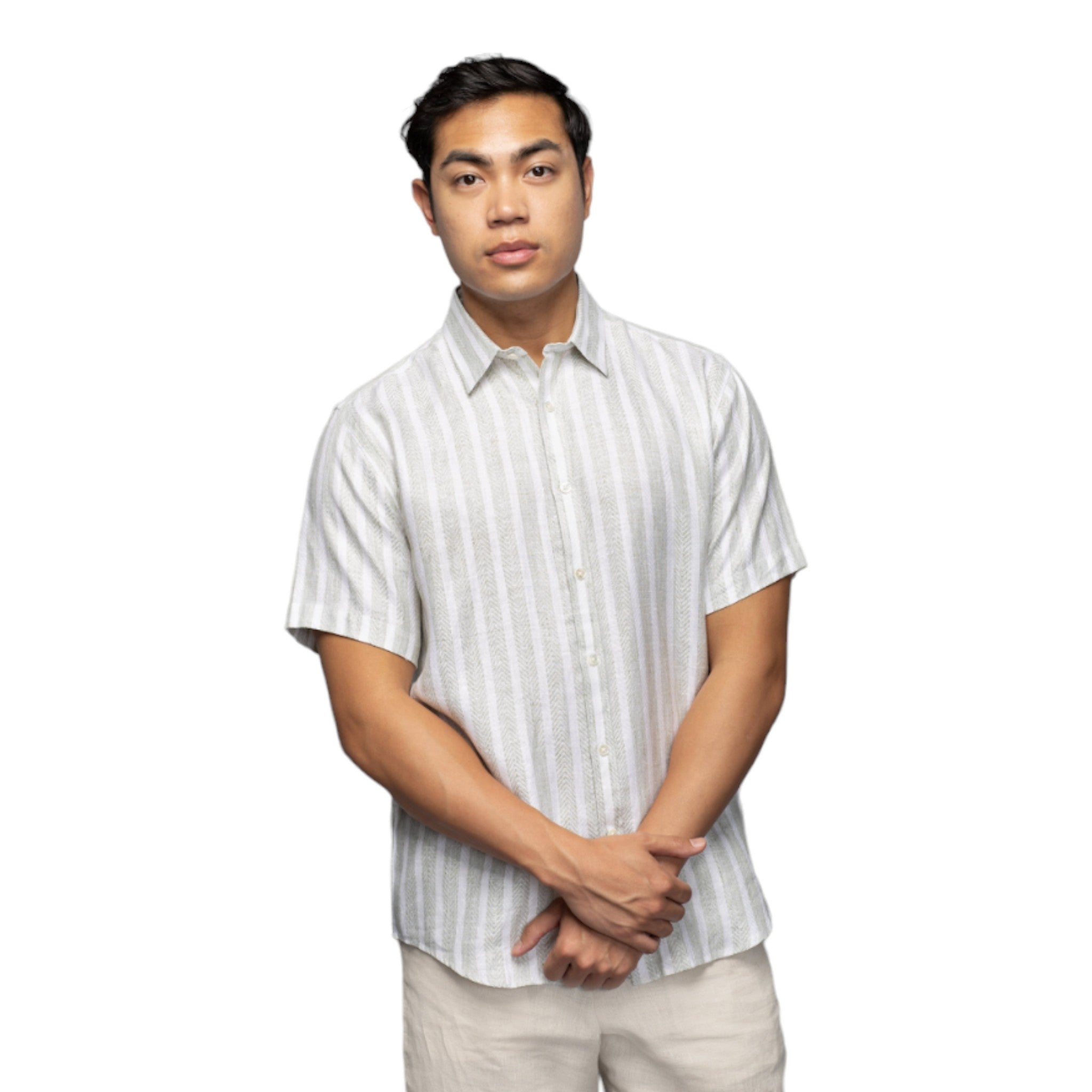 Stitch Note - The Redford Short Sleeve Button Up - Green