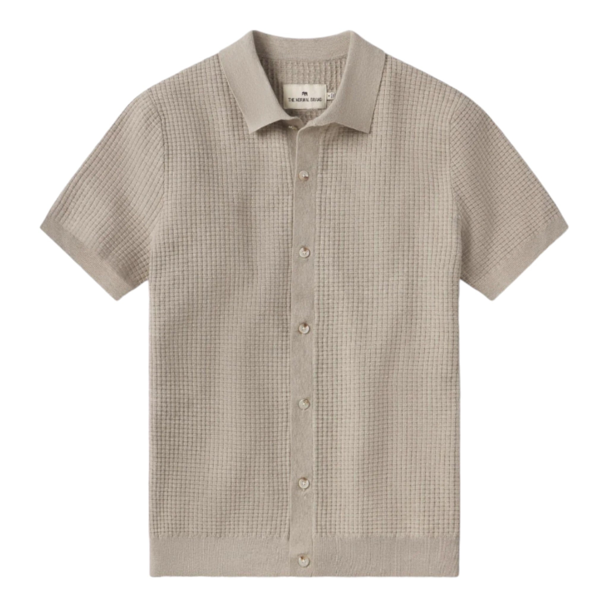 The Normal Brand - Waffle Stitch Button Up - Flax