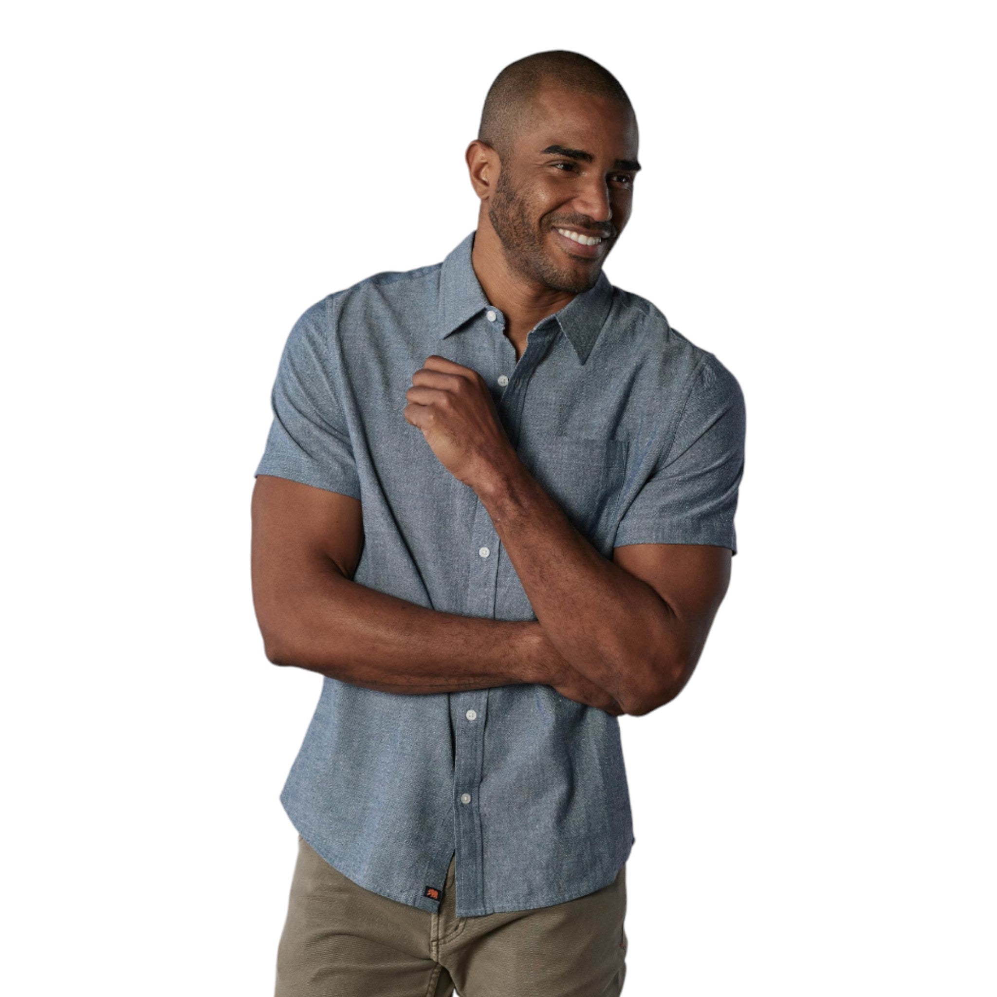 The Normal Brand - Short Sleeve Lived In Cotton Button Up - Summer Navy