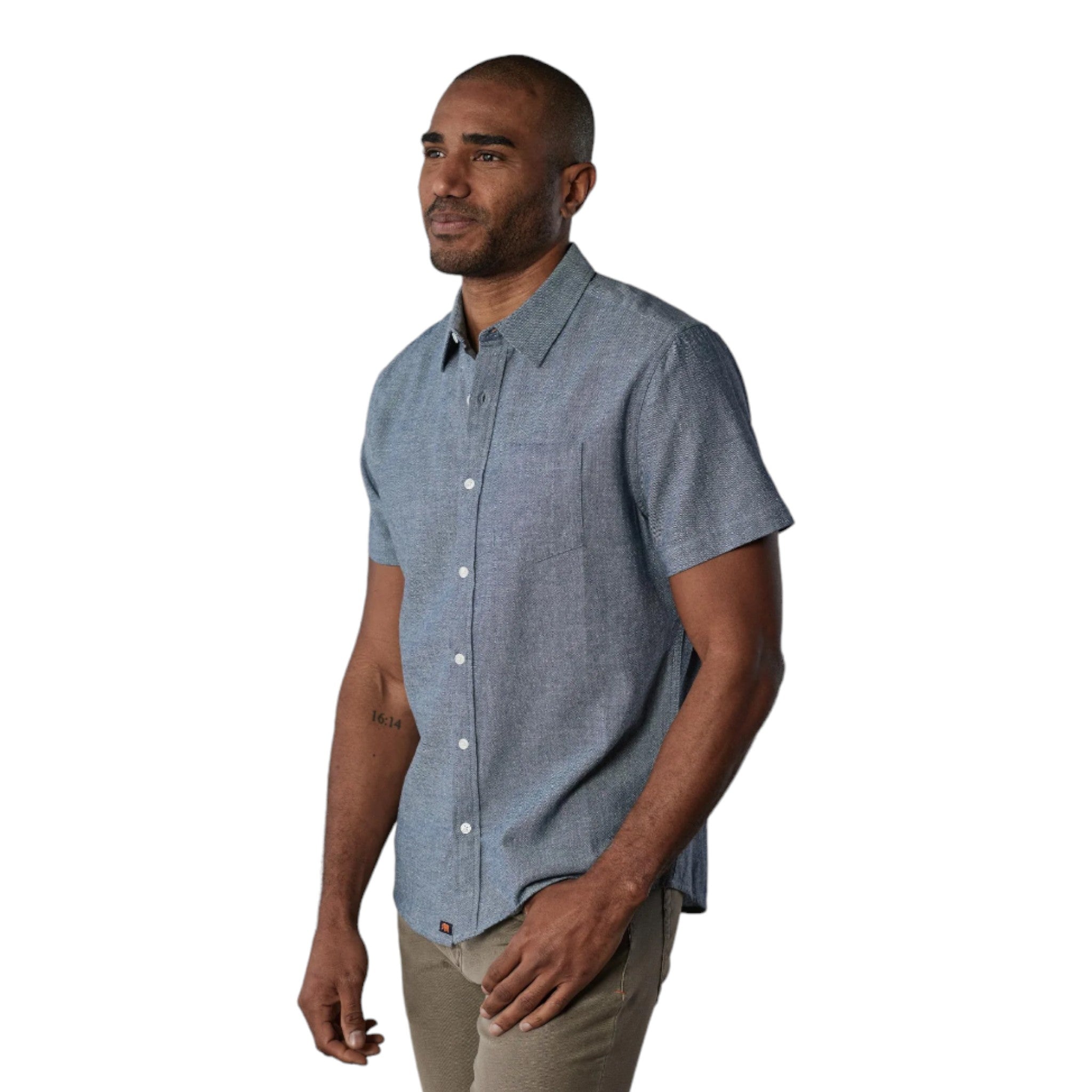 The Normal Brand - Short Sleeve Lived In Cotton Button Up - Summer Navy