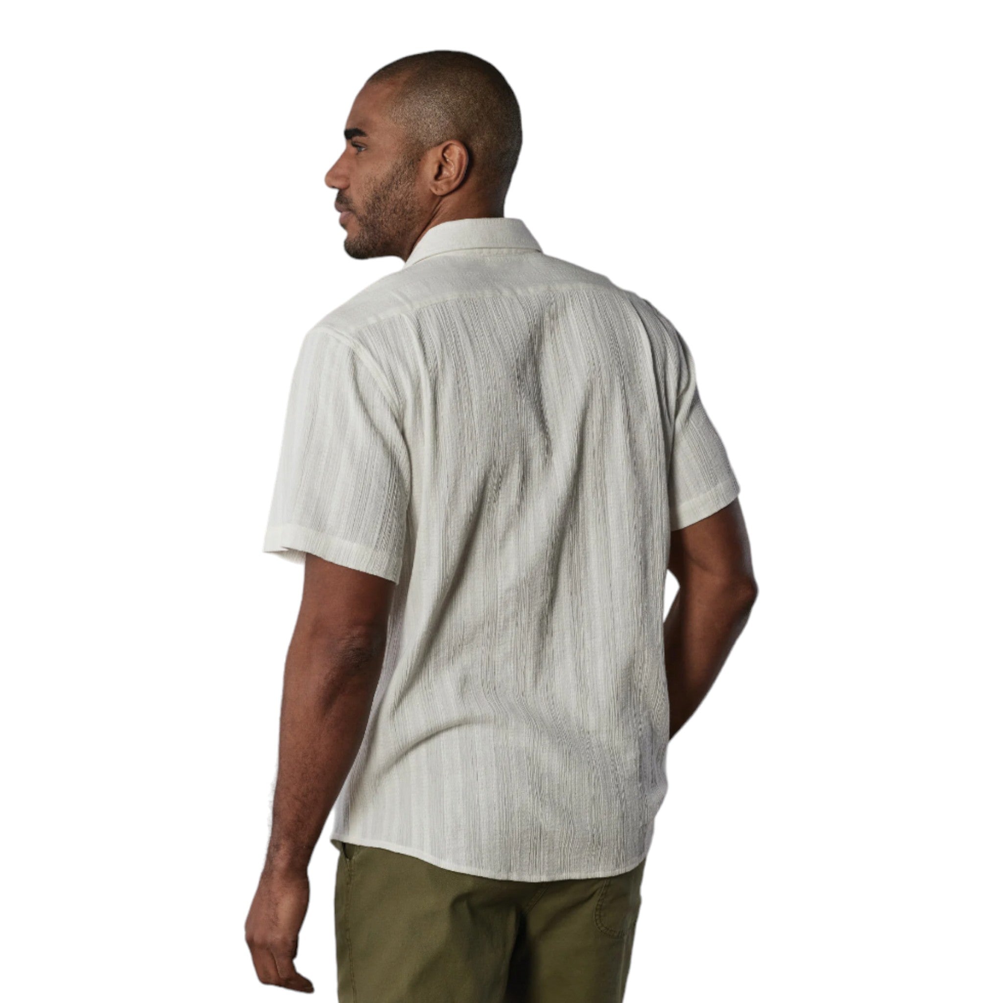 The Normal Brand - Freshwater Button Up Shirt - Ivory Crinkle Dobby