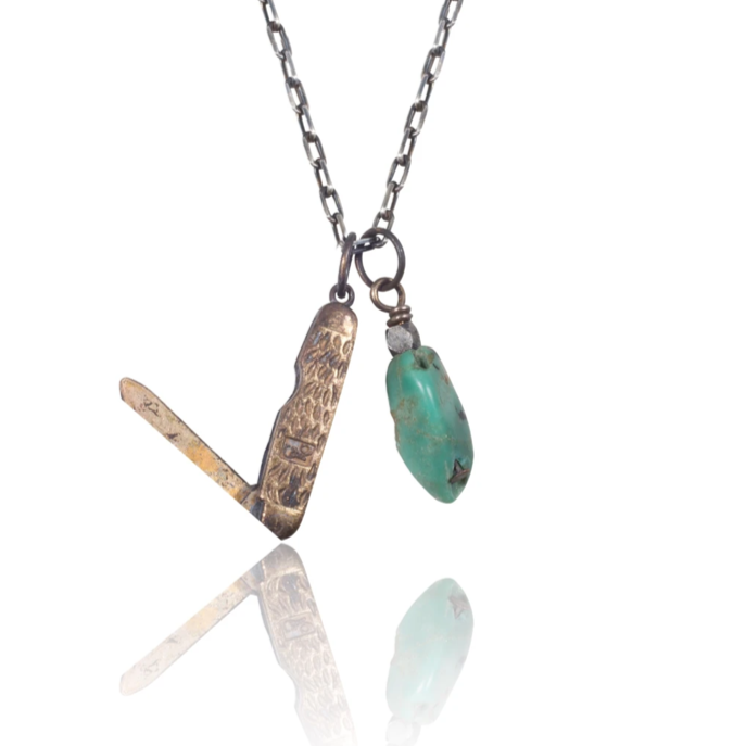 Cartography - December's Child Necklace - Knife + Turquoise