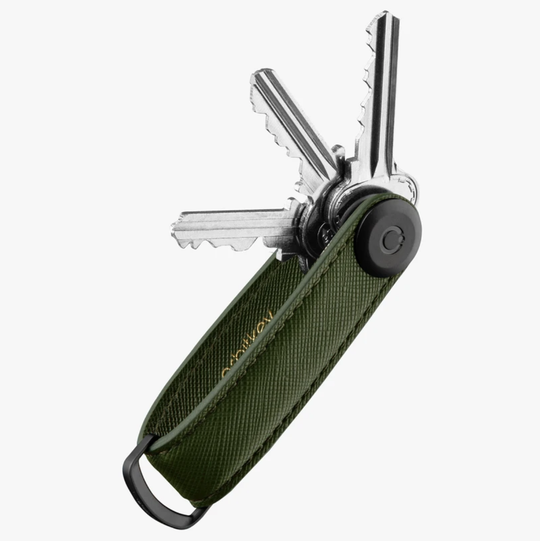 Orbitkey Saffiano Leather Key Organiser - Olive