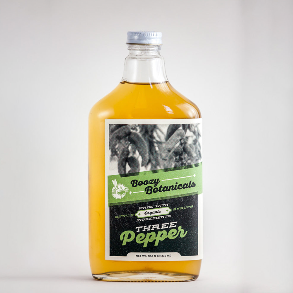 Boozy Botanicals - Three Pepper Syrup - 12.7oz Flask Bottle