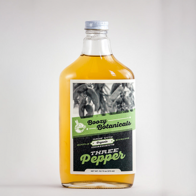Boozy Botanicals - Three Pepper Syrup - 12.7oz Flask Bottle