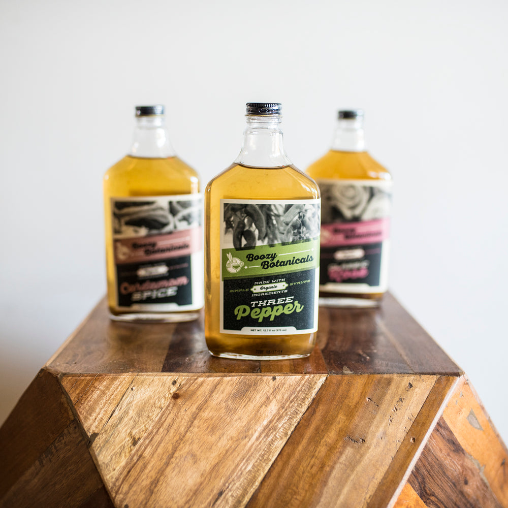 Boozy Botanicals - Three Pepper Syrup - 12.7oz Flask Bottle