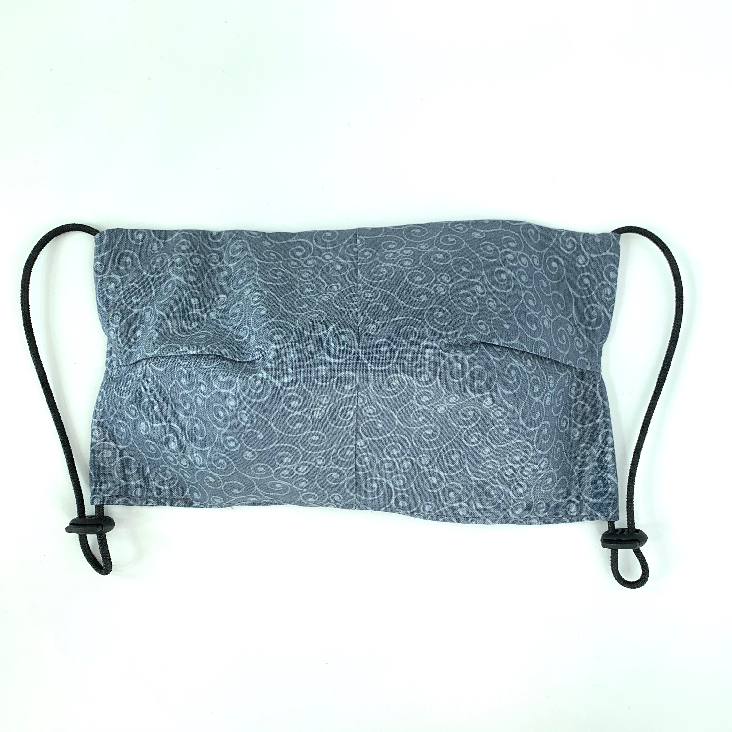 Face Mask w/ Adjustable Strap - Steel Blue w/ Pattern