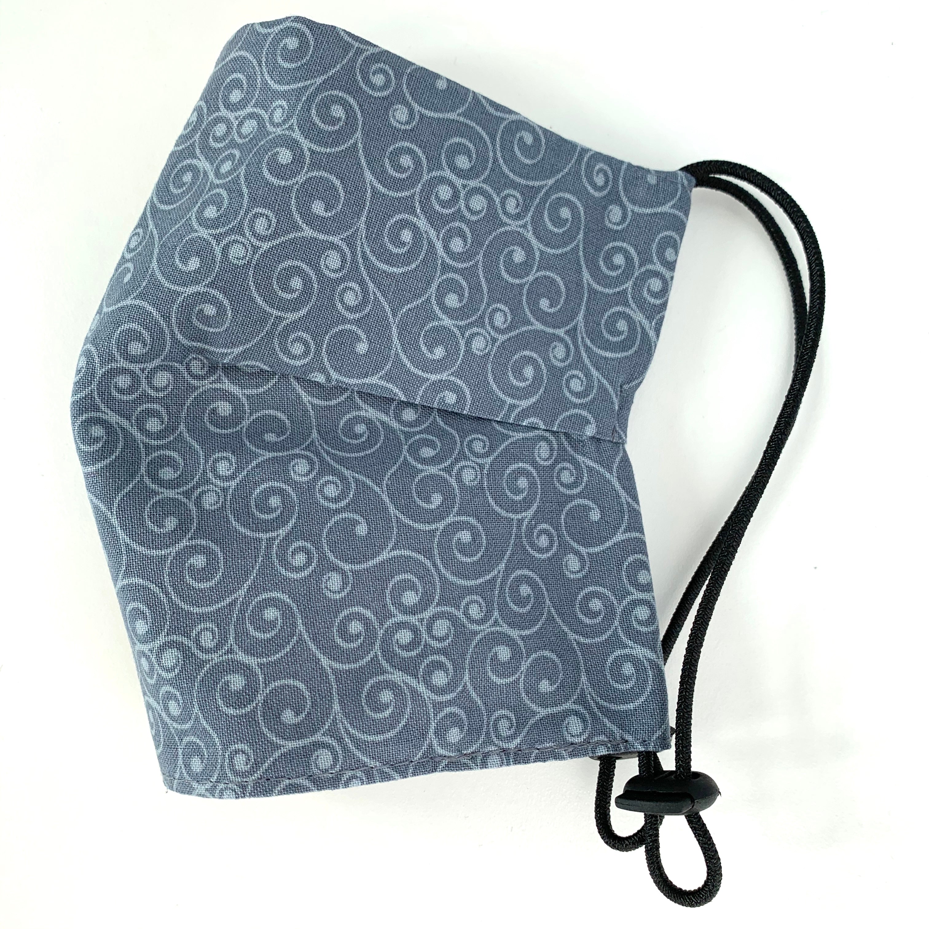 Face Mask w/ Adjustable Strap - Steel Blue w/ Pattern