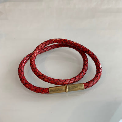 Tres Cuervos Flint Braid Bracelet - Saddle Tan