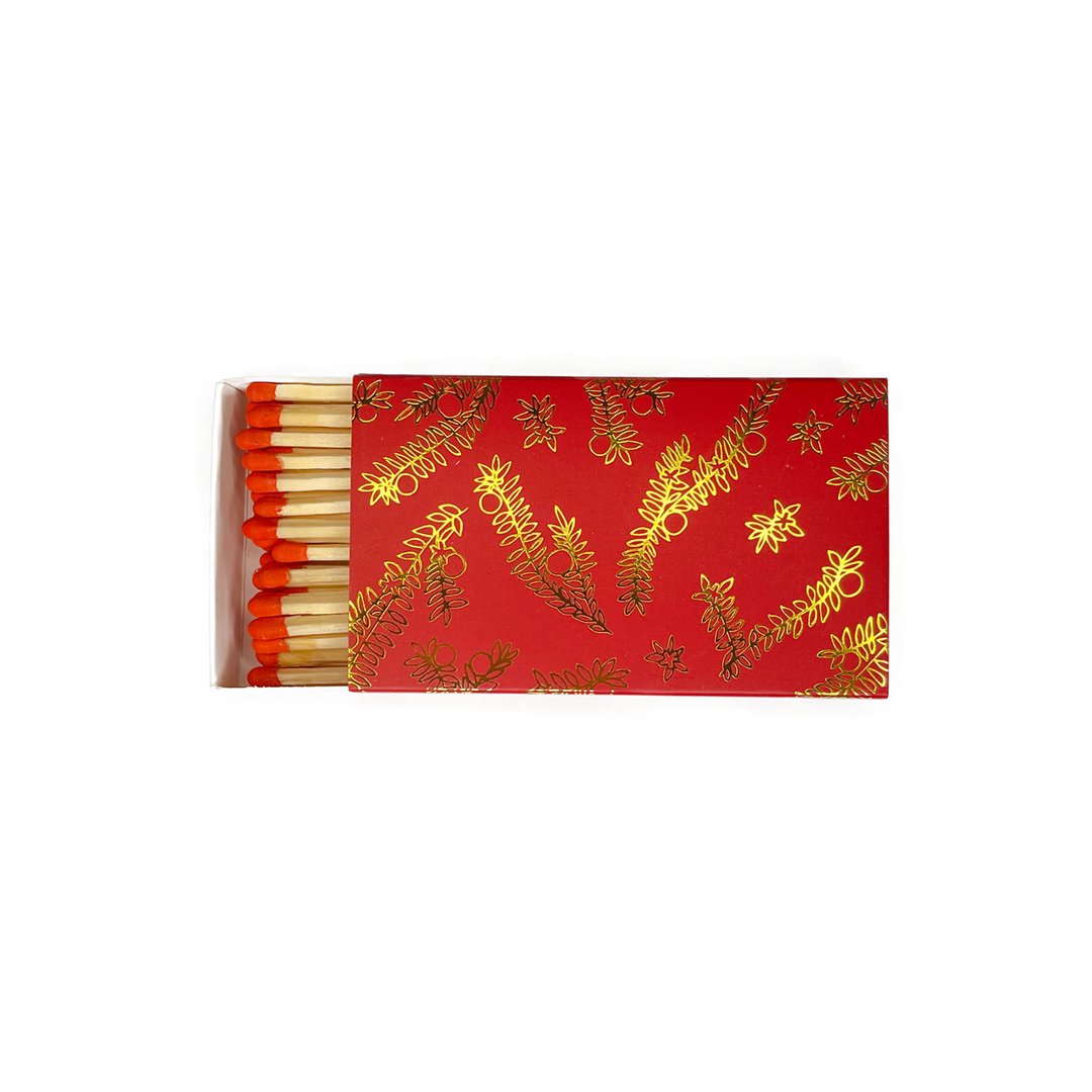 Golden Gems - Large Match Box - Red and Gold Foil Orange Blossom