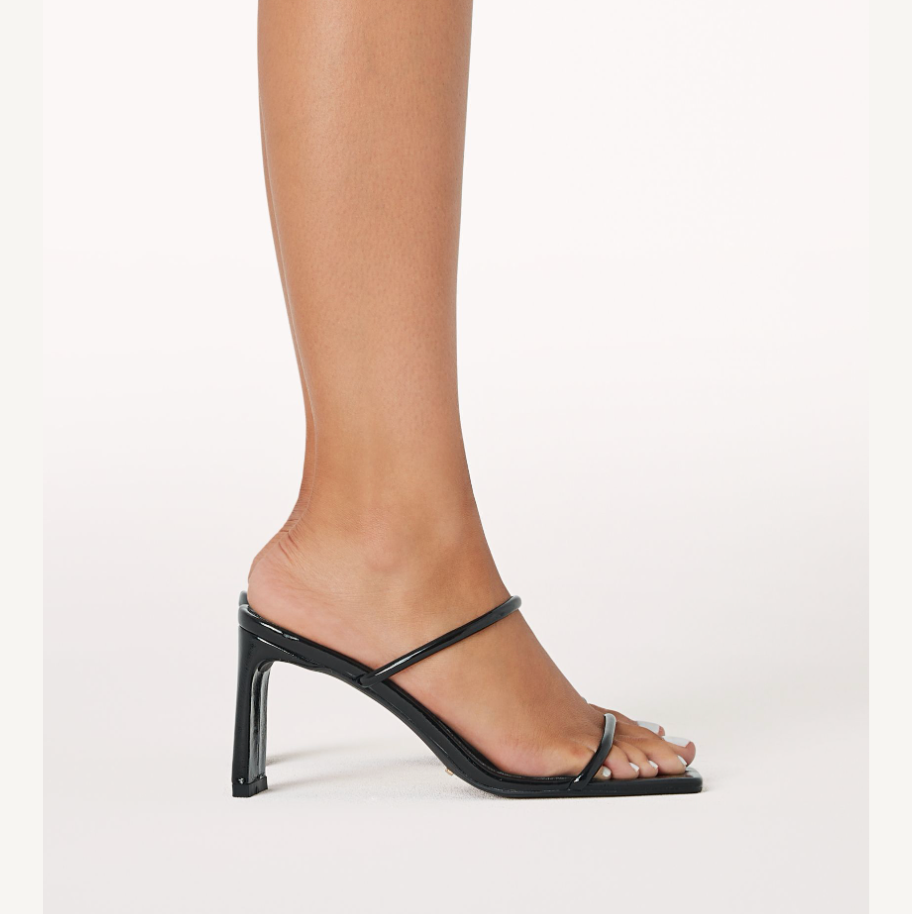 Billini - Kamila Square Toe Heel - Black Crinkle Patent