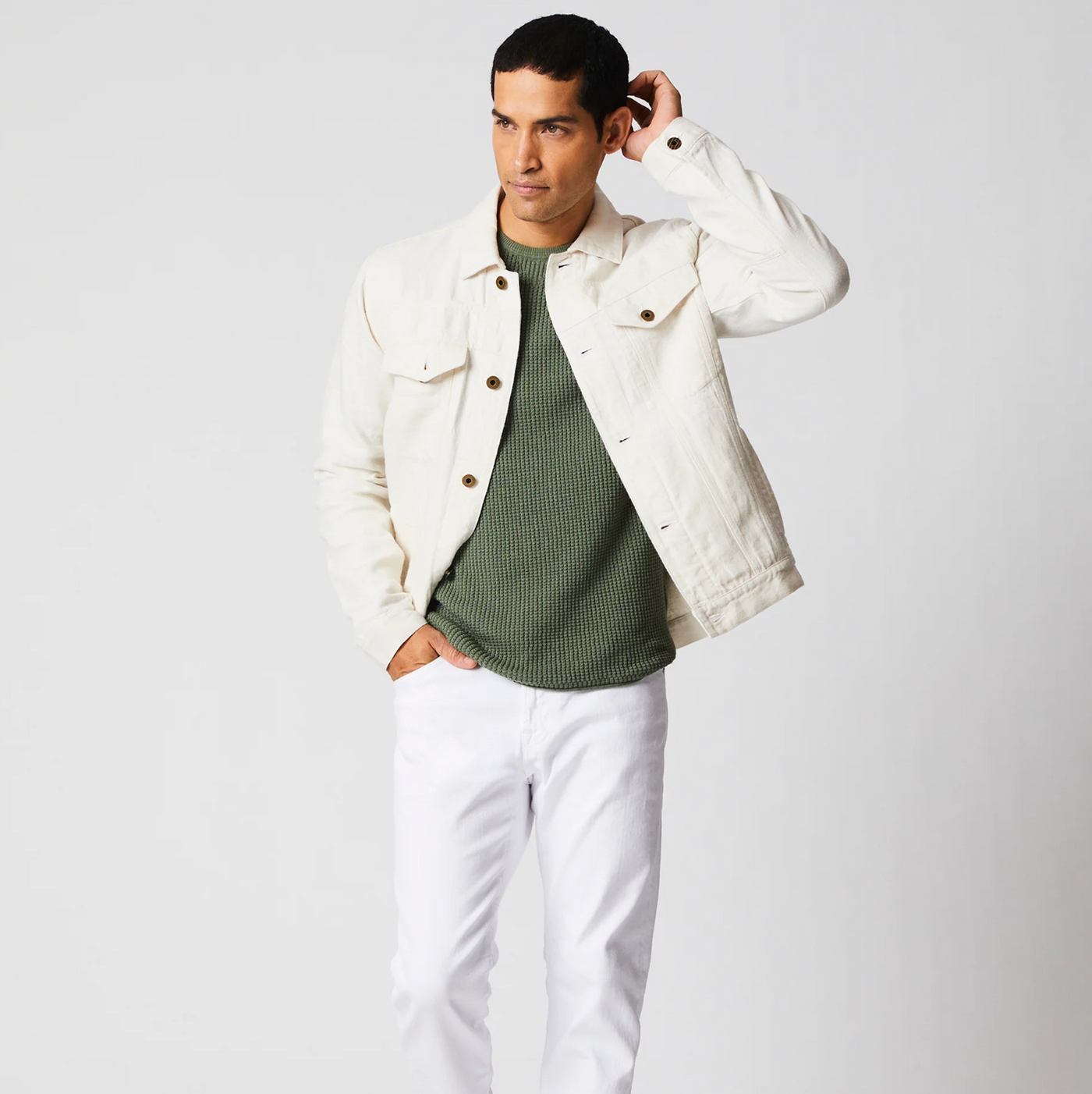 Billy Reid - Tupelo Linen Trucker Jacket - Natural