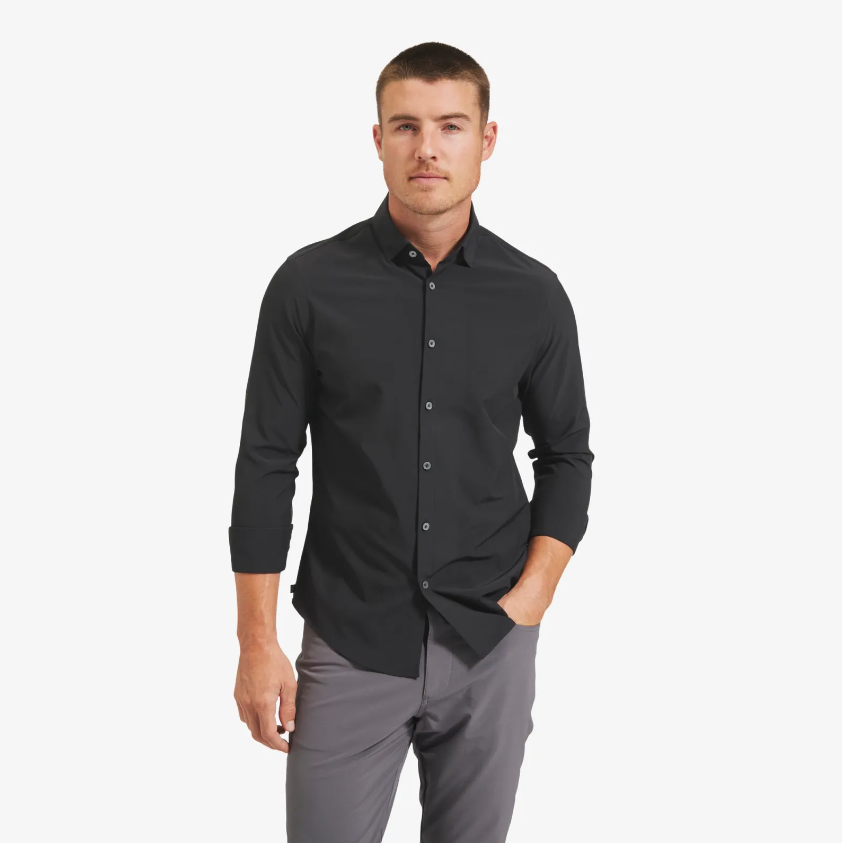 Mizzen & Main - Leeward Shirt - Black Solid