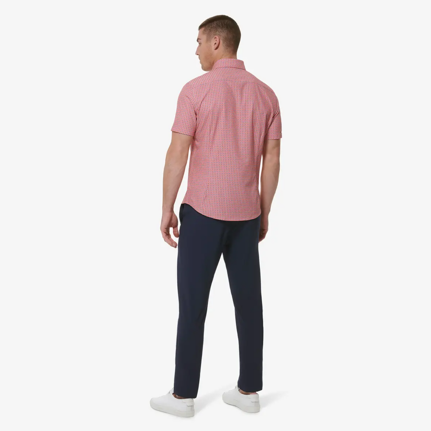 Mizzen + Main - Leeward Short Sleeve Dress Shirt - Tea Rose Geo Print
