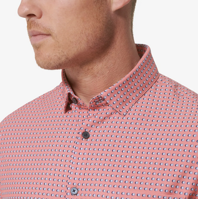 Mizzen + Main - Leeward Short Sleeve Dress Shirt - Tea Rose Geo Print
