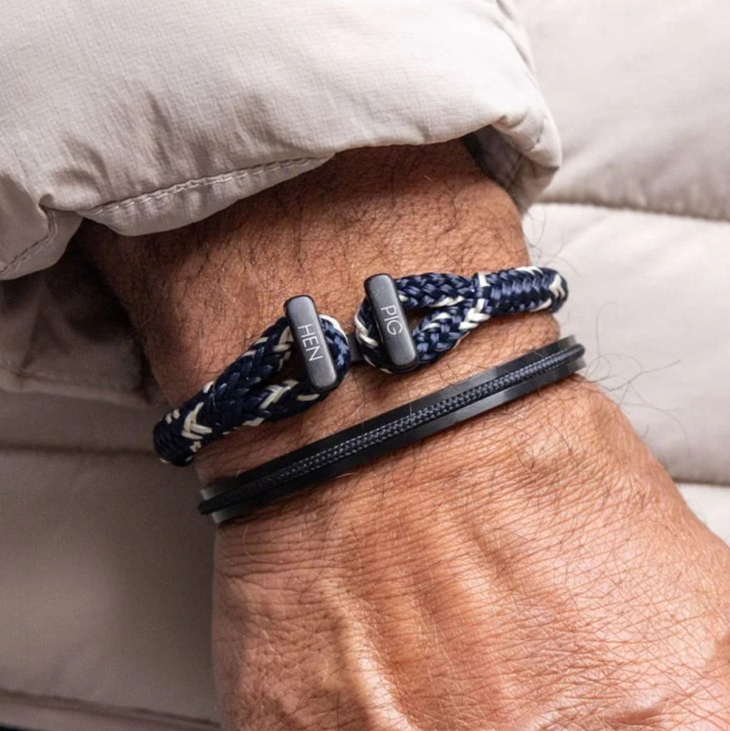 Hen - Icy Ike Bracelet - Navy-Ivory / Black