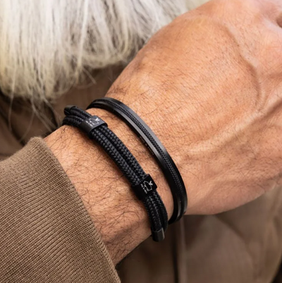 Pig & Hen - Navarch 6 Cuff Bracelet - Black/Black