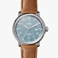 Shinola - Runwell 3 Hand 47mm Watch - Largo Tan Leather / Stone Blue
