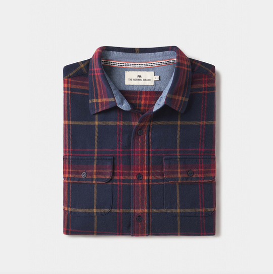 The Normal Brand - Mountain Overshirt - Cider Plaid