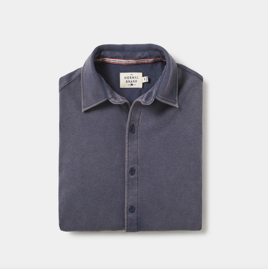 The Normal Brand - Puremeso Acid Wash Button Up - Navy