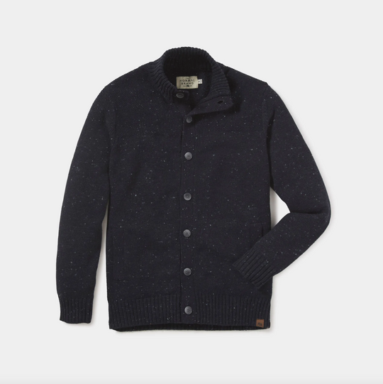 The Normal Brand - Seawool Nep Cardigan - Normal Navy