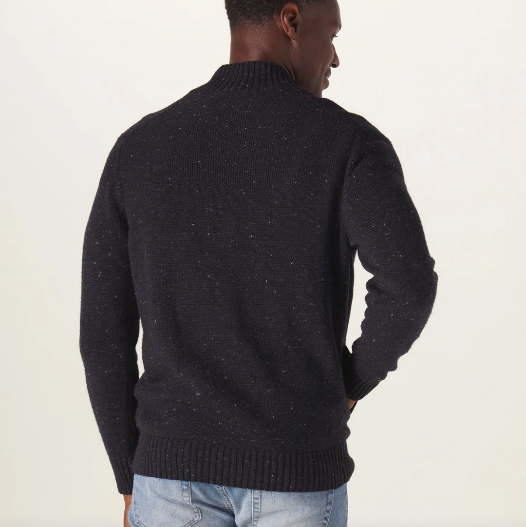 The Normal Brand - Seawool Nep Cardigan - Normal Navy