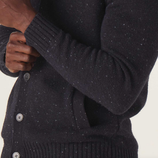 The Normal Brand - Seawool Nep Cardigan - Normal Navy