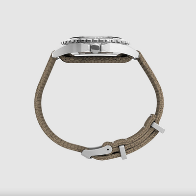 Timex - Navi XL 41mm Fabric Strap Watch - Stainless Steel/Tan/Black