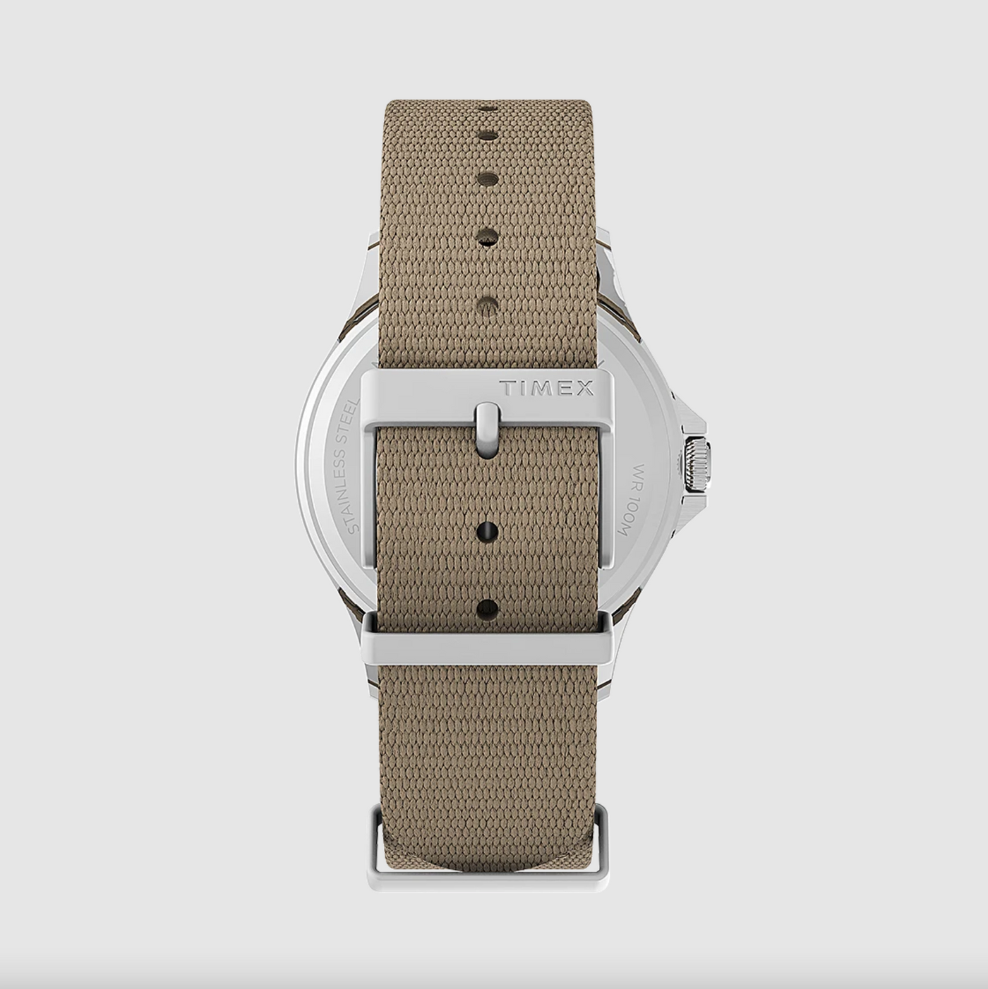 Timex - Navi XL 41mm Fabric Strap Watch - Stainless Steel/Tan/Black