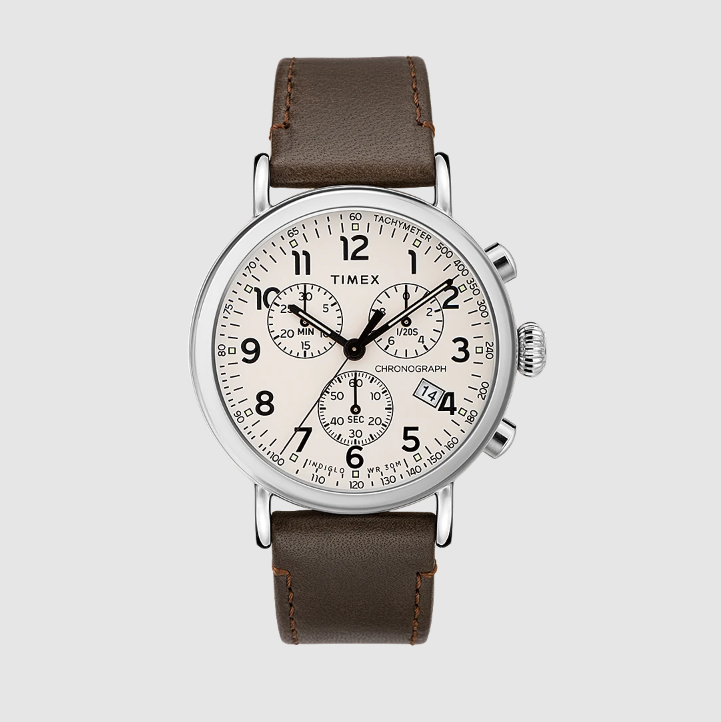Timex - Standard Chronograph 41mm Watch - Cream / Brown
