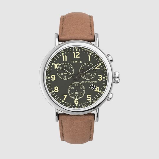 Timex - Standard Chronograph 41mm Watch - Green / Brown