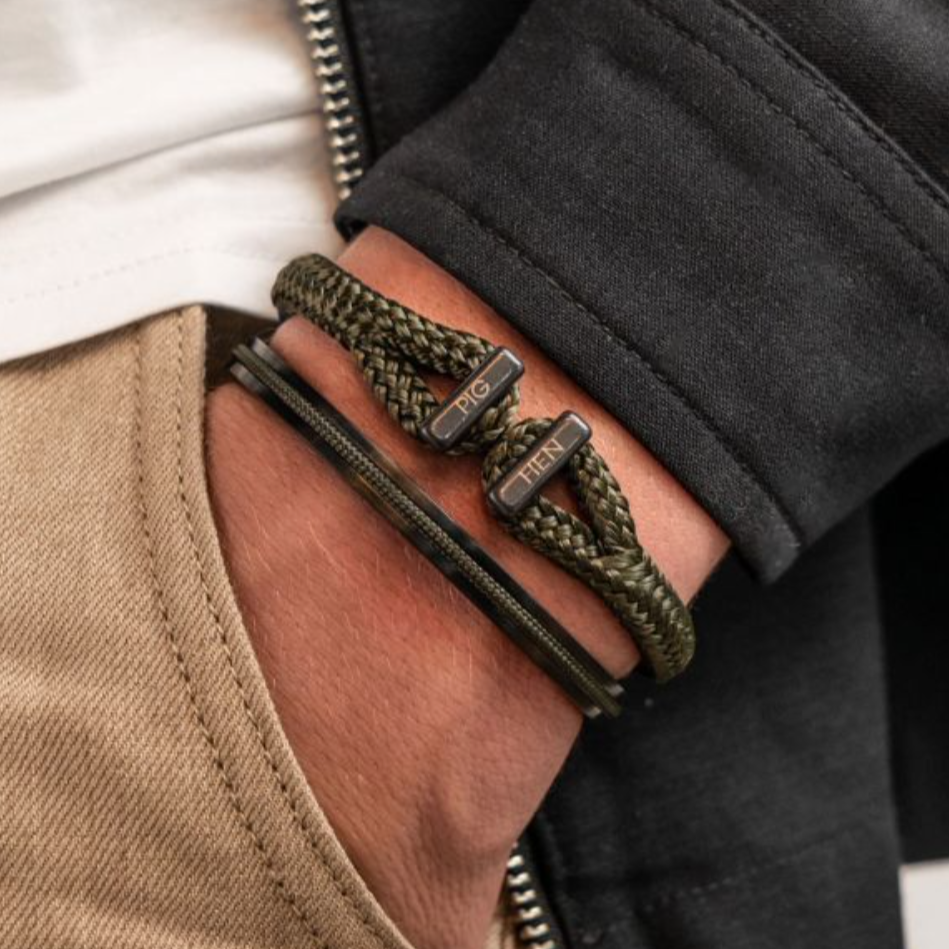 Pig & Hen - Icy Ike Bracelet - Army / Black