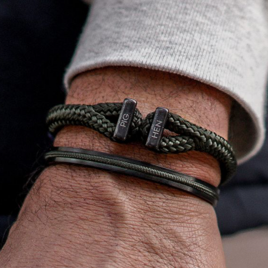 Pig & Hen - Icy Ike Bracelet - Army / Black
