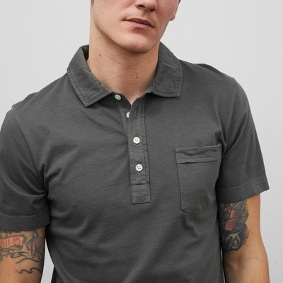 Billy Reid - Pensacola Polo -  Washed Grey