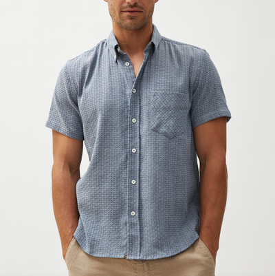 Billy Reid - Short Sleeve Tuscumbia Shirt - Navy