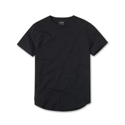 Cuts - Crew Curve-Hem T-Shirt - Black