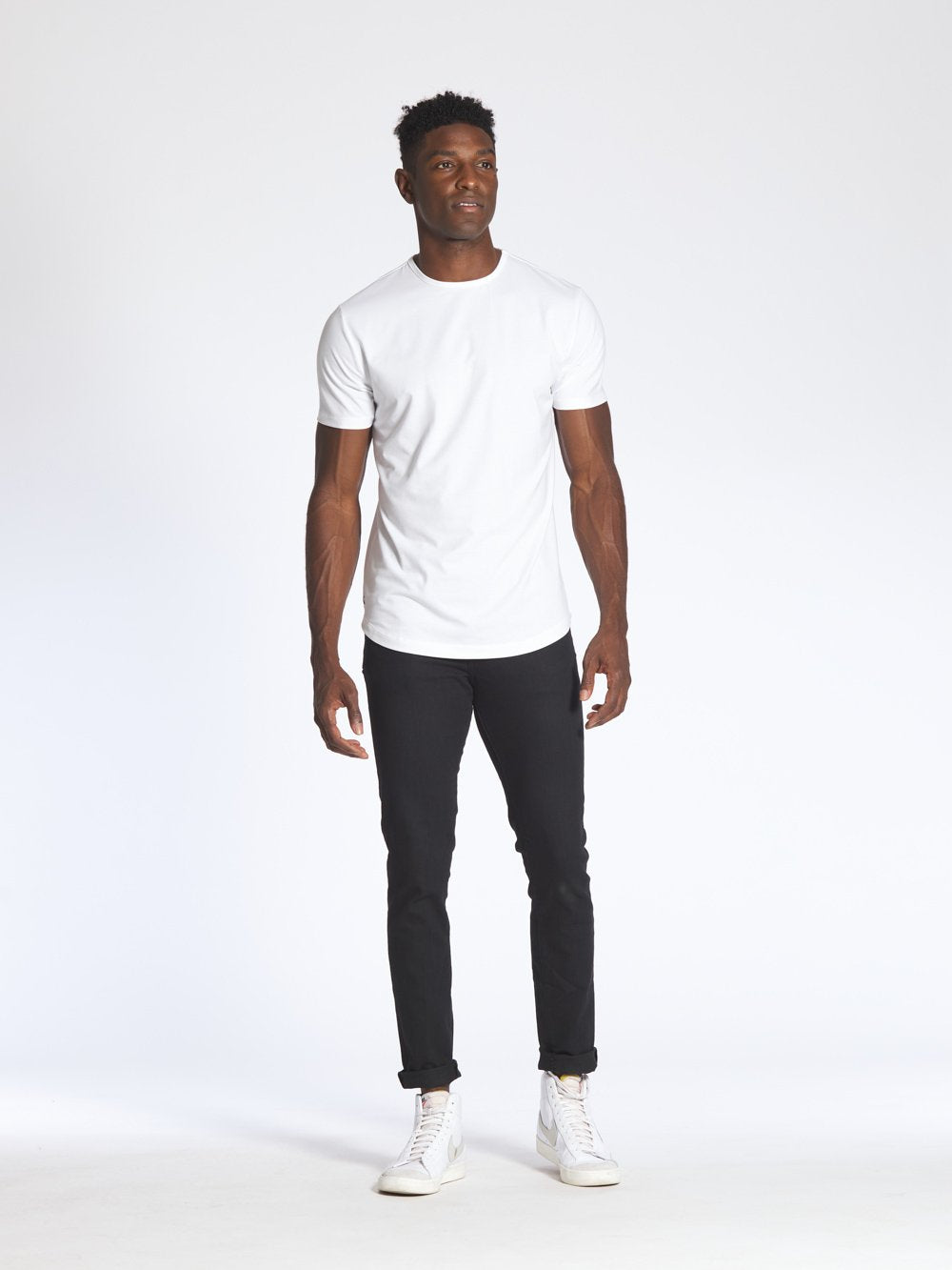 Cuts - Crew Curve-Hem T-Shirt - White