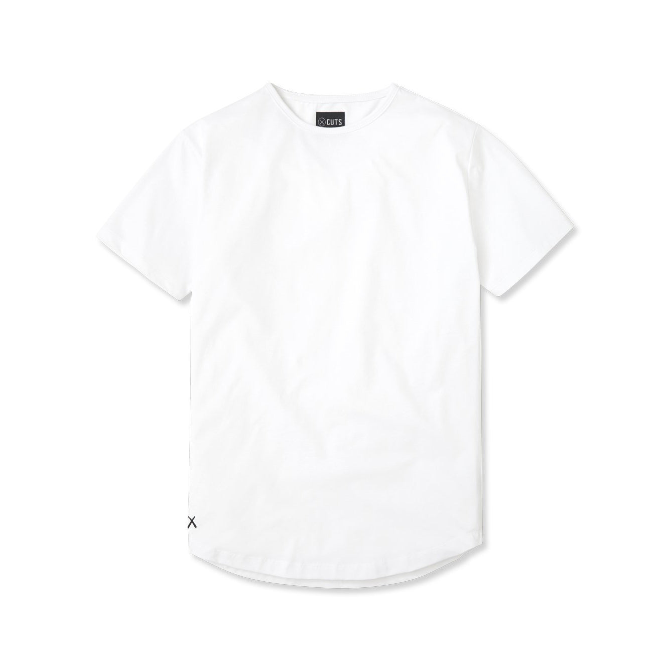 Cuts - Crew Curve-Hem T-Shirt - White