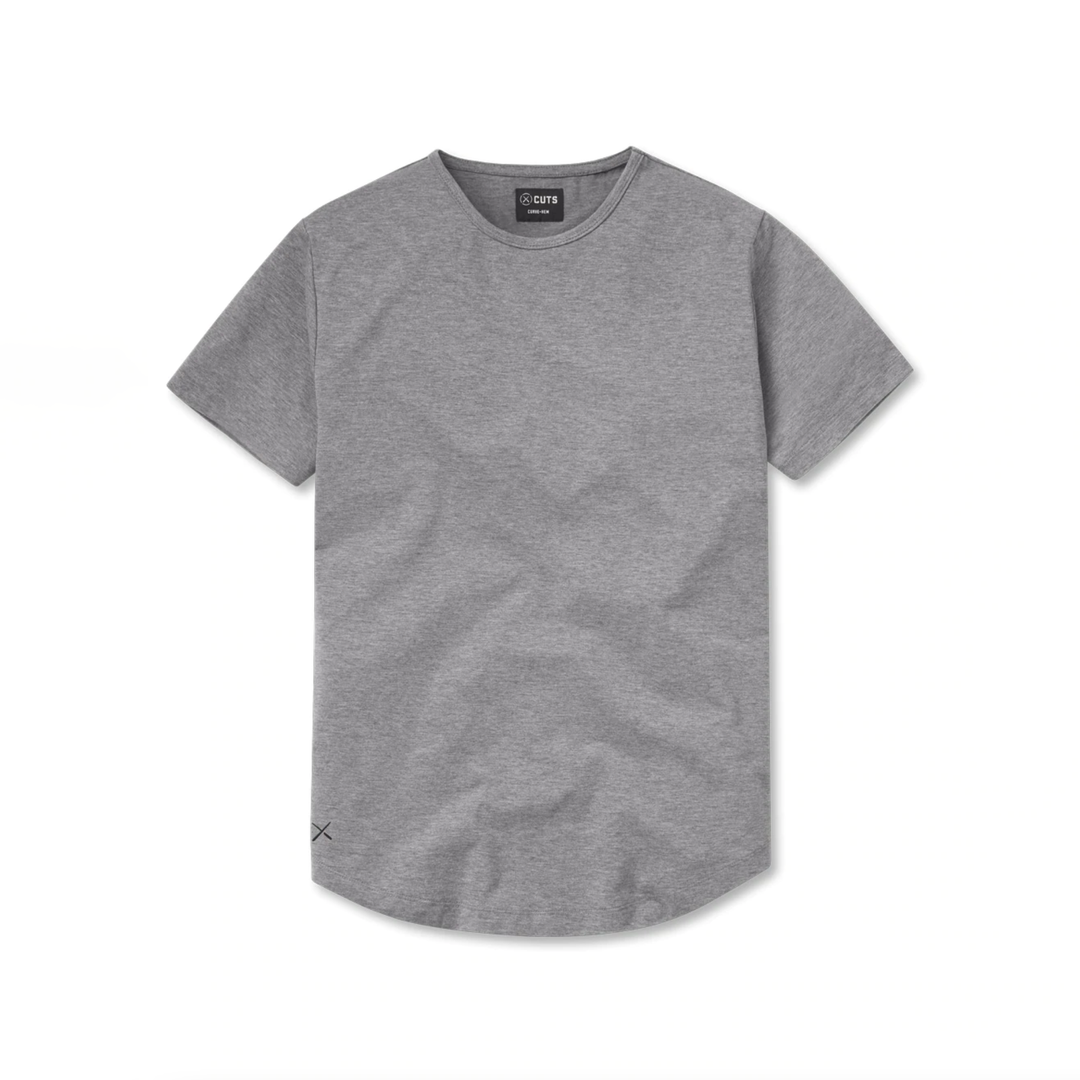 Cuts - Crew Curve-Hem T-Shirt - Heather Grey