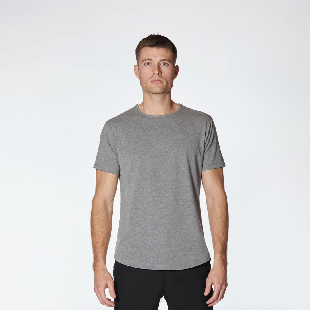 Cuts - Crew Curve-Hem T-Shirt - Heather Grey