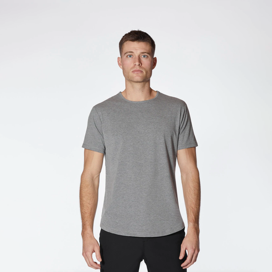 Cuts - Crew Curve-Hem T-Shirt - Heather Grey