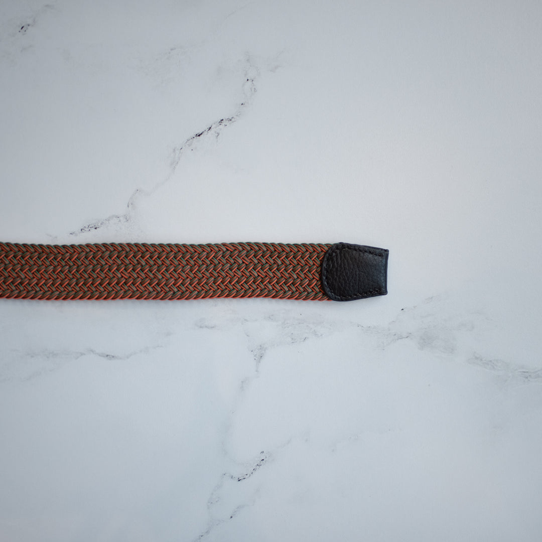 * DIBI Braided Belt - Red/Brown