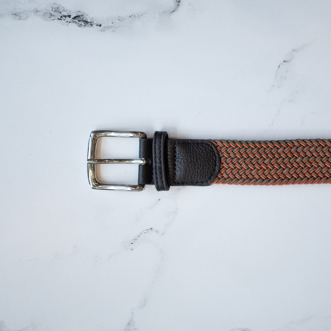 * DIBI Braided Belt - Red/Brown