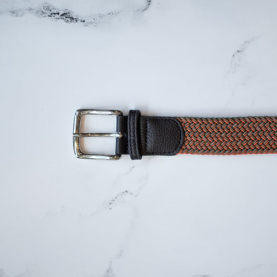 * DIBI Braided Belt - Red/Brown