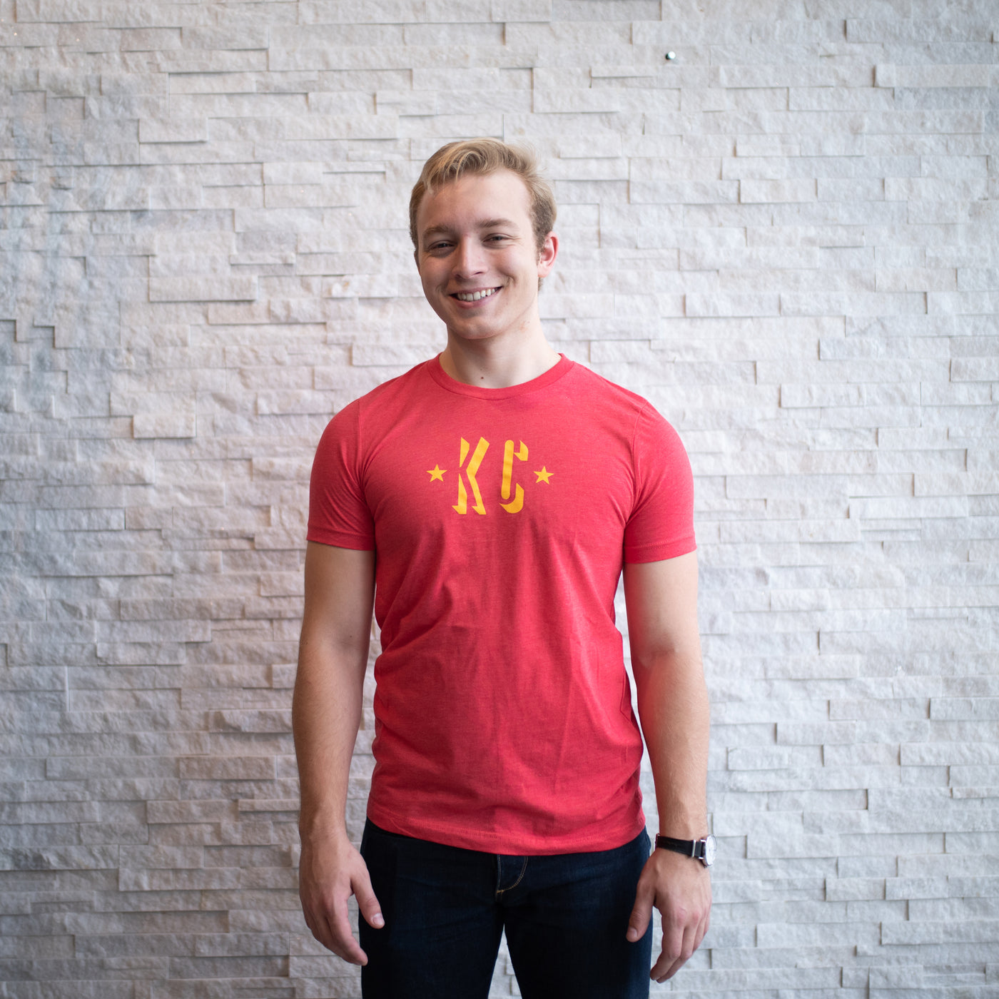 ULAH KC T-Shirt - Heather Red / Gold
