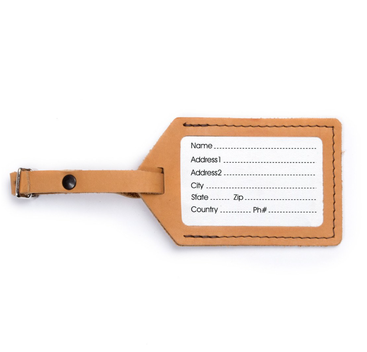 Rustico - Leather Machine Sewn Luggage Tag - Buckskin